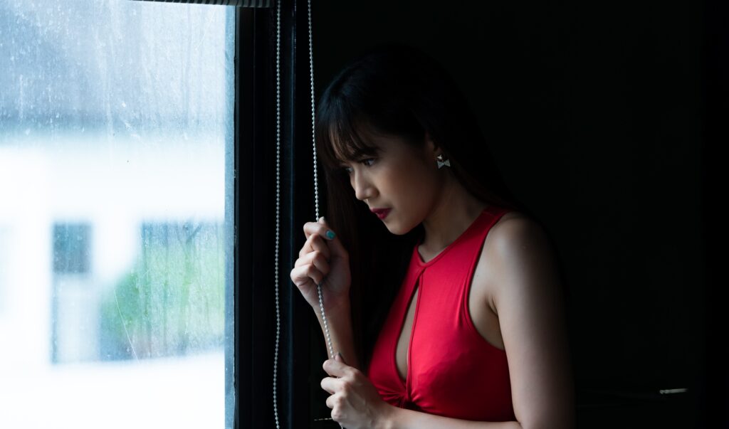 A young woman who has been a victim of human trafficking Must be in a state of fear,