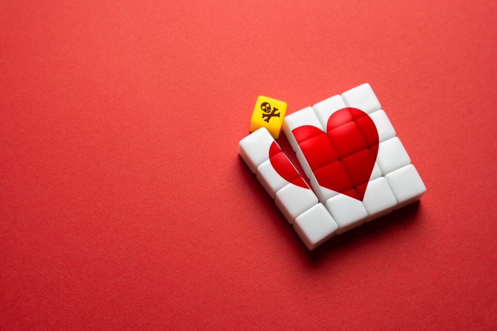 Health hazard. Health hazard and heart problem concept.